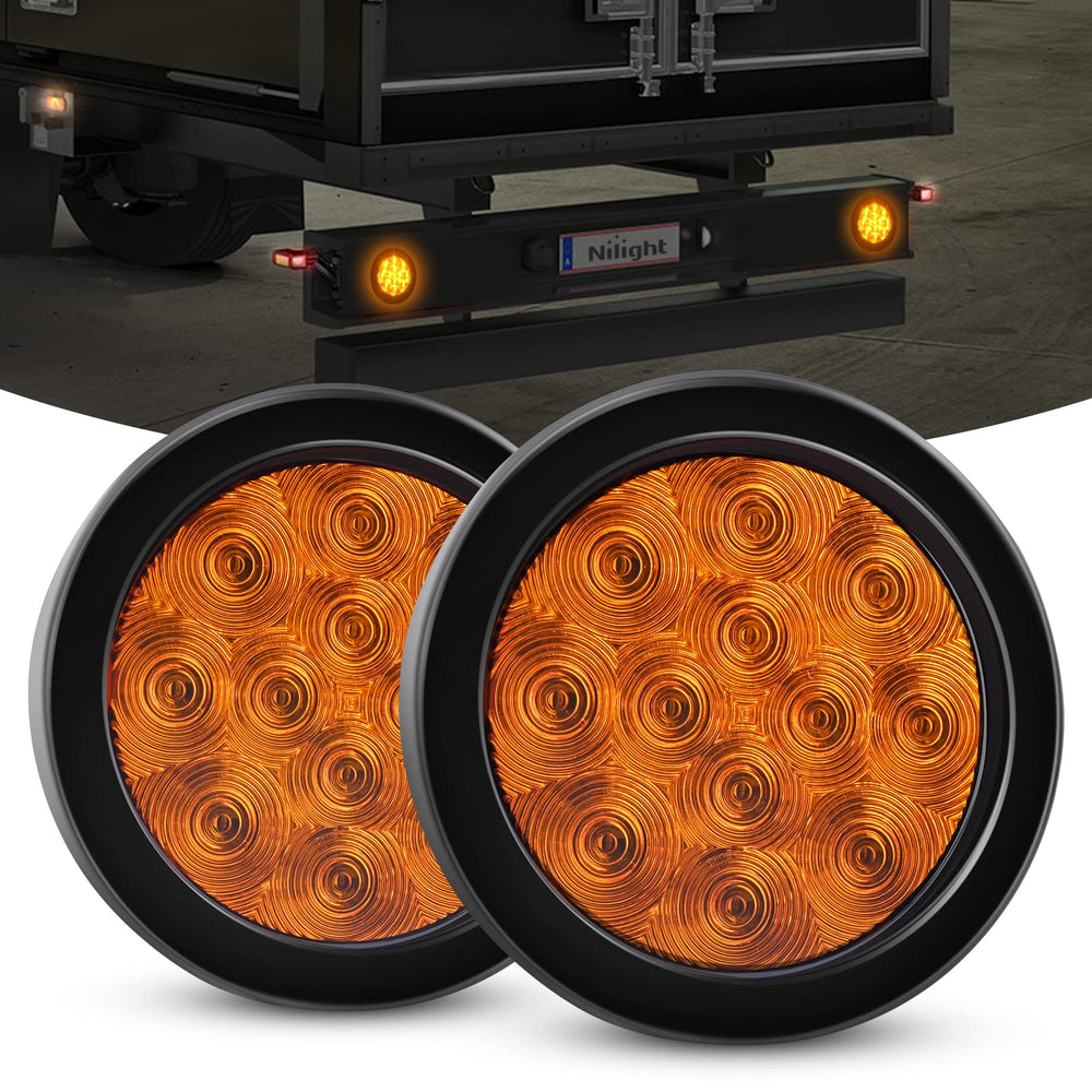 Nilight 4-inch 12LED amber turn signal light with bright, wide-angle illumination for safety