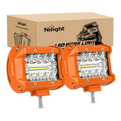 Nilight 4inch 60W LED light bar with flood-spot combo for wide night visibility.