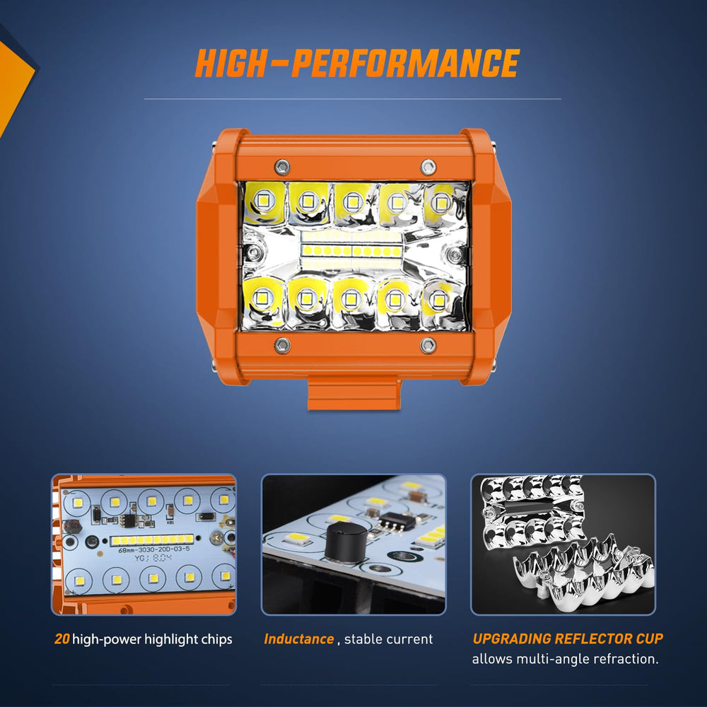 Nilight 4inch 60W LED bar IP67 waterproof protection for all-weather use.