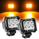 Nilight 4-inch amber LED pod with front beam for enhanced visibility.