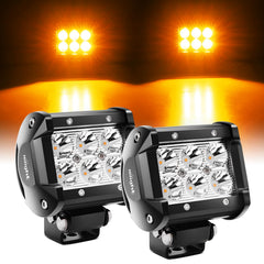 Nilight 4-inch amber LED pod with front beam for enhanced visibility.