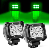 Nilight 4-inch green LED light pod with a focused spot beam for night visibility.