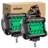 Nilight 4inch LED light pods front view for improved night visibility and wide coverage.