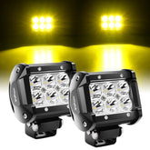 Nilight 4-inch LED light pods with yellow spot beam for rain and fog safety.