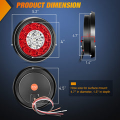 Nilight 4-inch round tail light inner circle provides reliable reverse illumination