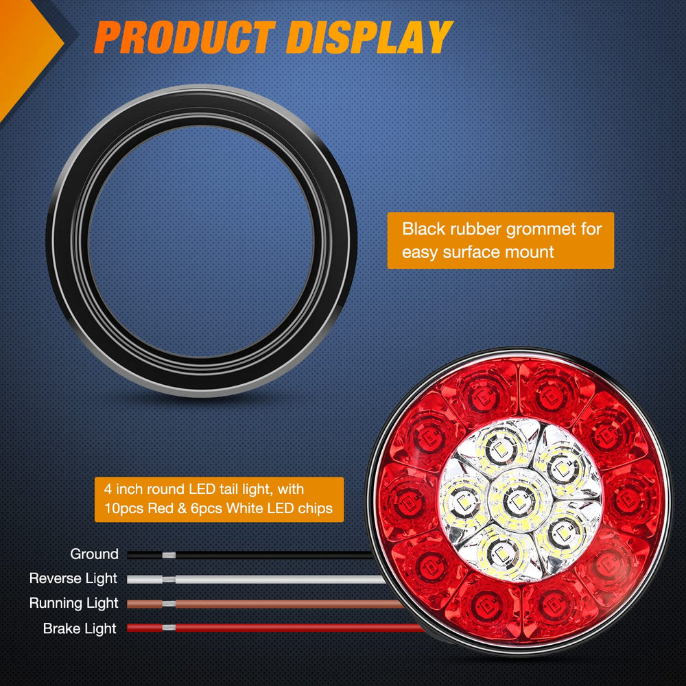 Nilight 4-inch round tail light IP67 waterproof protection against moisture