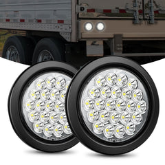 Nilight 4-Inch round tail light front view with 24 LEDs for clear signaling