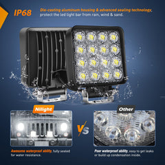Nilight pod mounted on ATV in rain highlights IP68 waterproof design