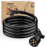 Nilight 50049R 7-Way trailer plug cord with weatherproof design for rugged outdoor use.