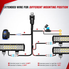 Nilight 5-pin rocker switch with blue indicator for easy power control.