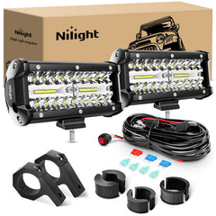 Nilight 6.5-inch 120W LED bar close-up for crisp night visibility.