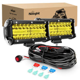 Nilight 6-5-inch amber LED light bar front view for rugged off-road visibility