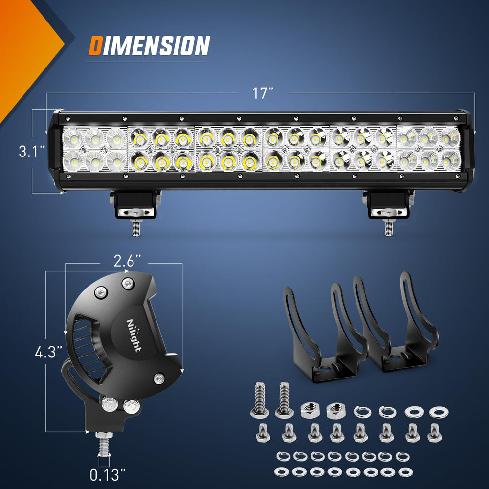 Nilight 60004C-A light bar side mounting for flexible installation.