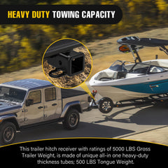 Nilight 6,000 lb tow capacity supports heavy trailers and gear.