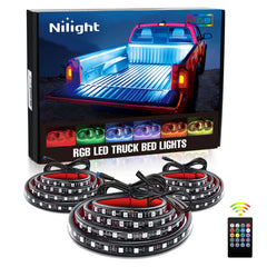Nilight 60 inch RGB bed light strip kit adds bold truck bed illumination