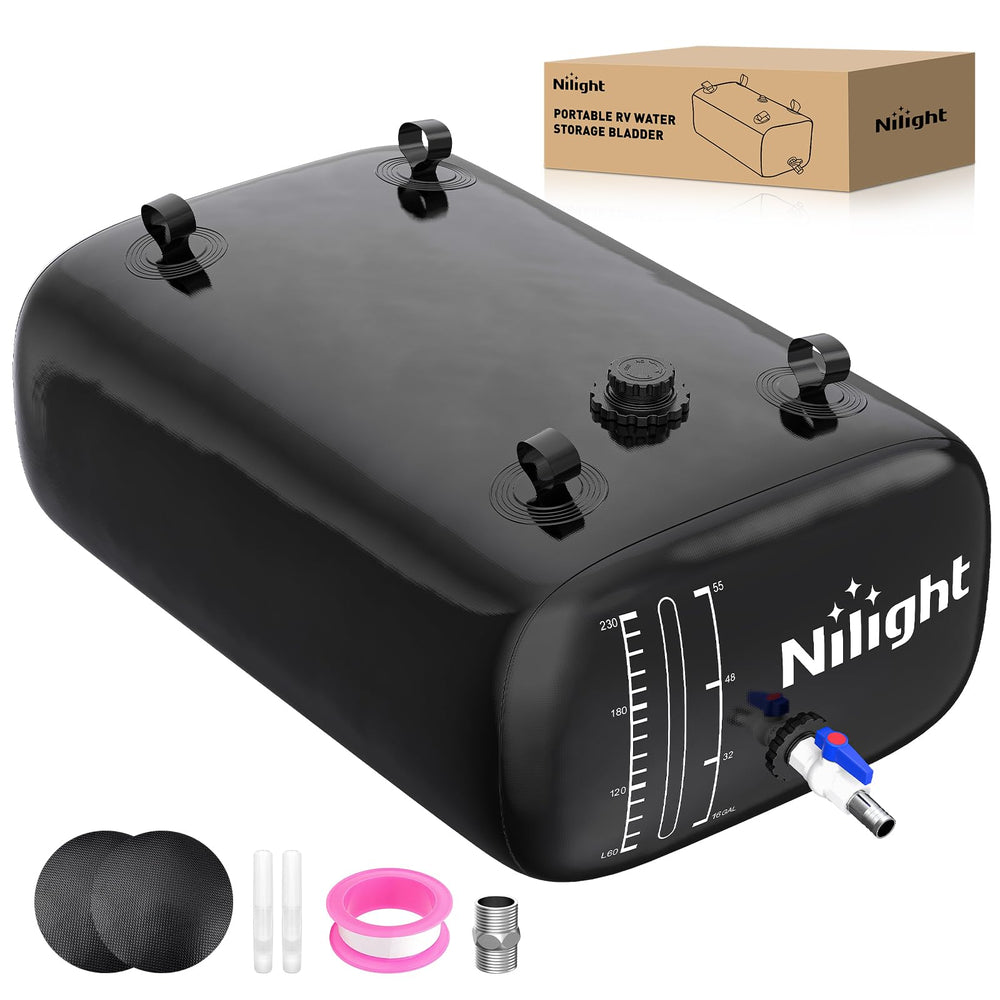 Nilight 63gal water bladder foldable design saves RV storage space