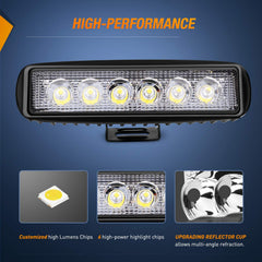Nilight 6-inch LED pod beam pattern for long-distance visibility.
