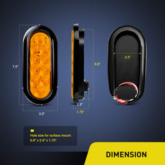 Nilight 6-inch amber LED close-up showing bright LEDs for signaling