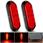 Nilight 6 inch oval tail light front view showing bright red output for visibility