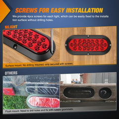 Nilight 6-inch oval tail light installation screws included for quick mounting.