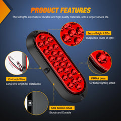 Nilight 6-inch oval tail light IP67 waterproof seal for rugged use.