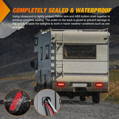 Nilight 6-inch oval tail light compatibility with 12V vehicles.