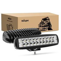 Nilight 6-inch spot light bar front view illuminates dark roads clearly at night.