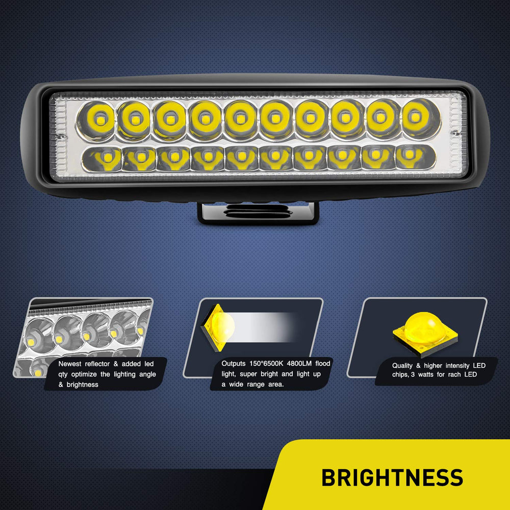 Nilight 6-inch spot light bar mounting angle details for versatile aiming.