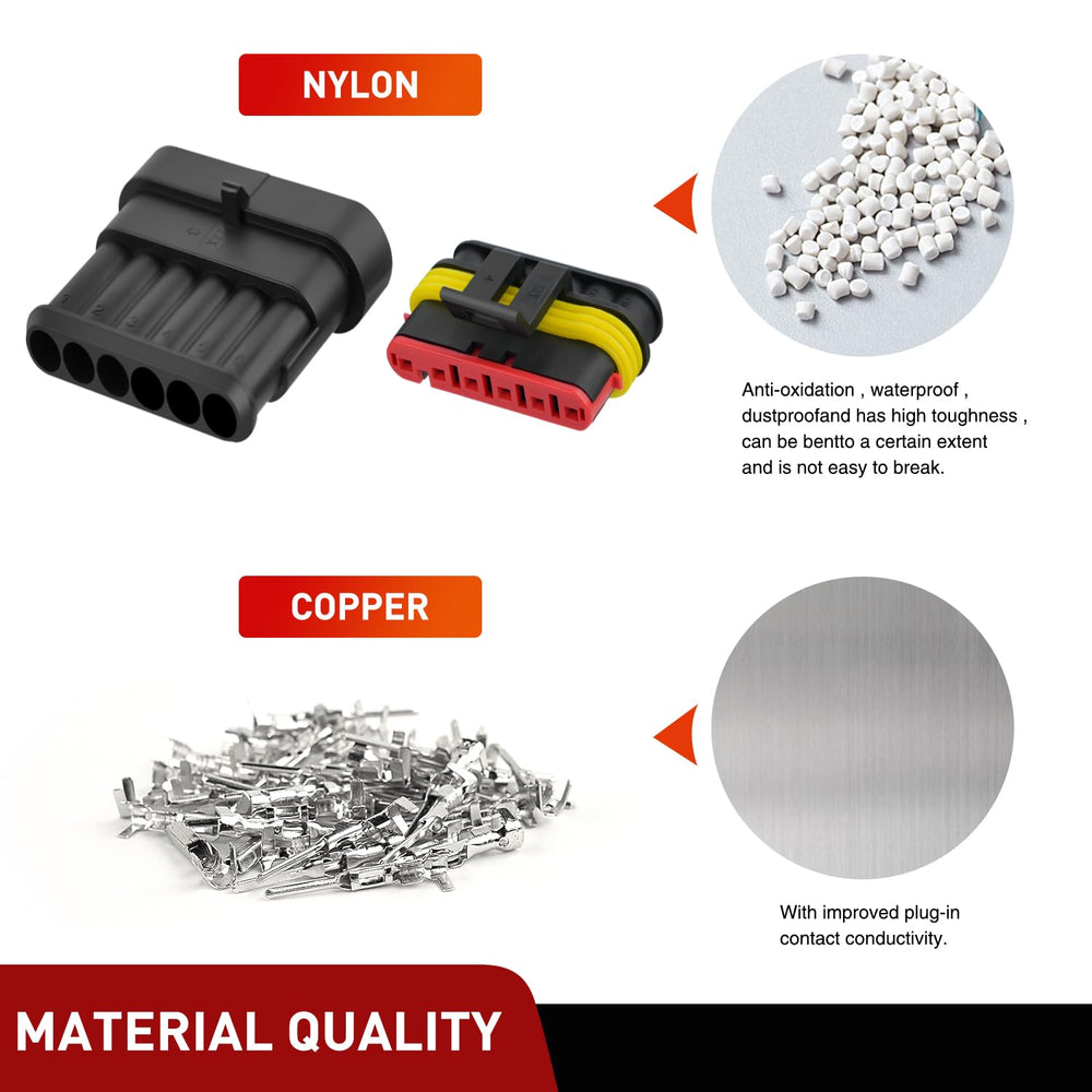 Nilight 6-pin terminals compatible with crimping for solid circuit stability.