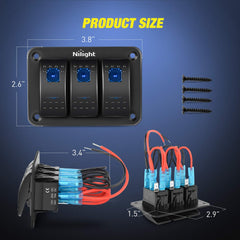 Nilight 90017C package includes screws and DIY stickers
