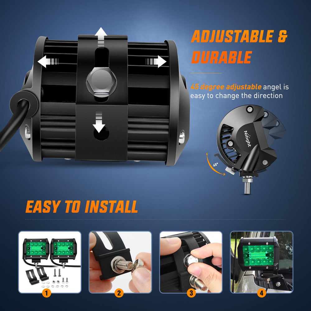 Nilight adjustable mount bracket enabling 45-degree beam tilt control.