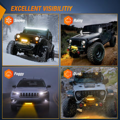 Nilight amber LED light bar rear view on a vehicle.