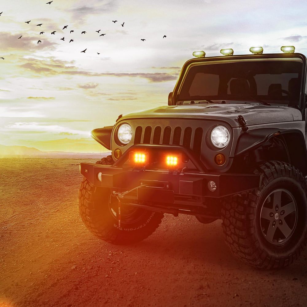 Nilight amber LED pod waterproof and dustproof for off-road use.