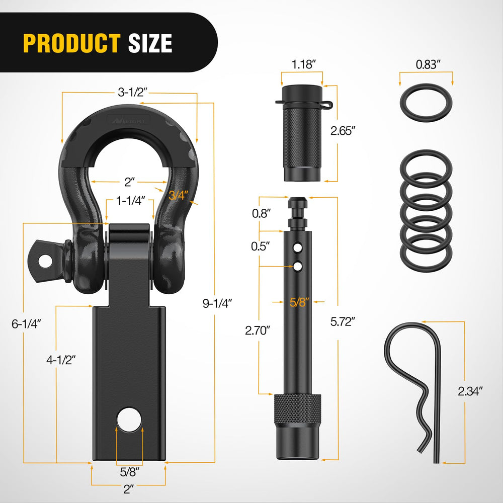 Nilight trailer hitch lock pin enhances protection against theft with easy two-hole alignment.