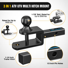 Assembly hardware included for Nilight 3 in 1 hitch