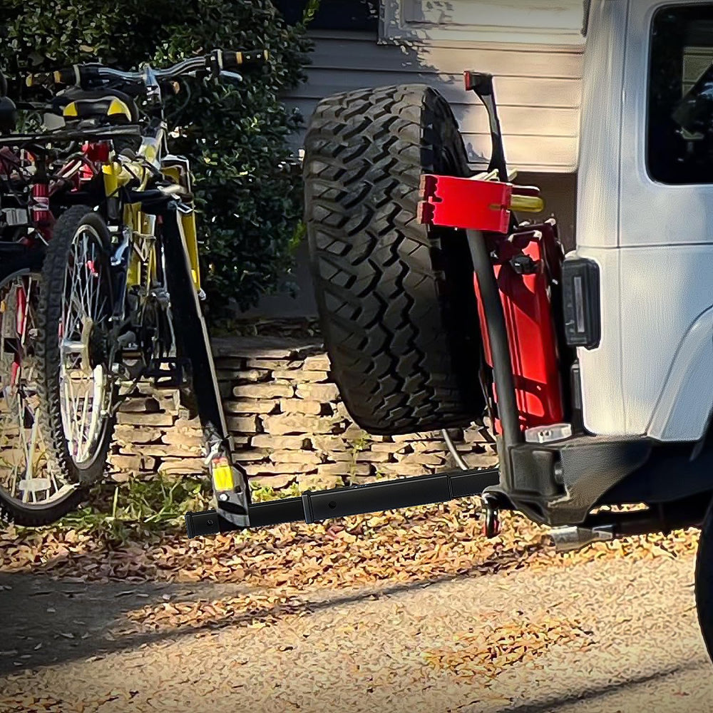 Nilight trailer hitch extender creates extra clearance for bike racks and cargo.