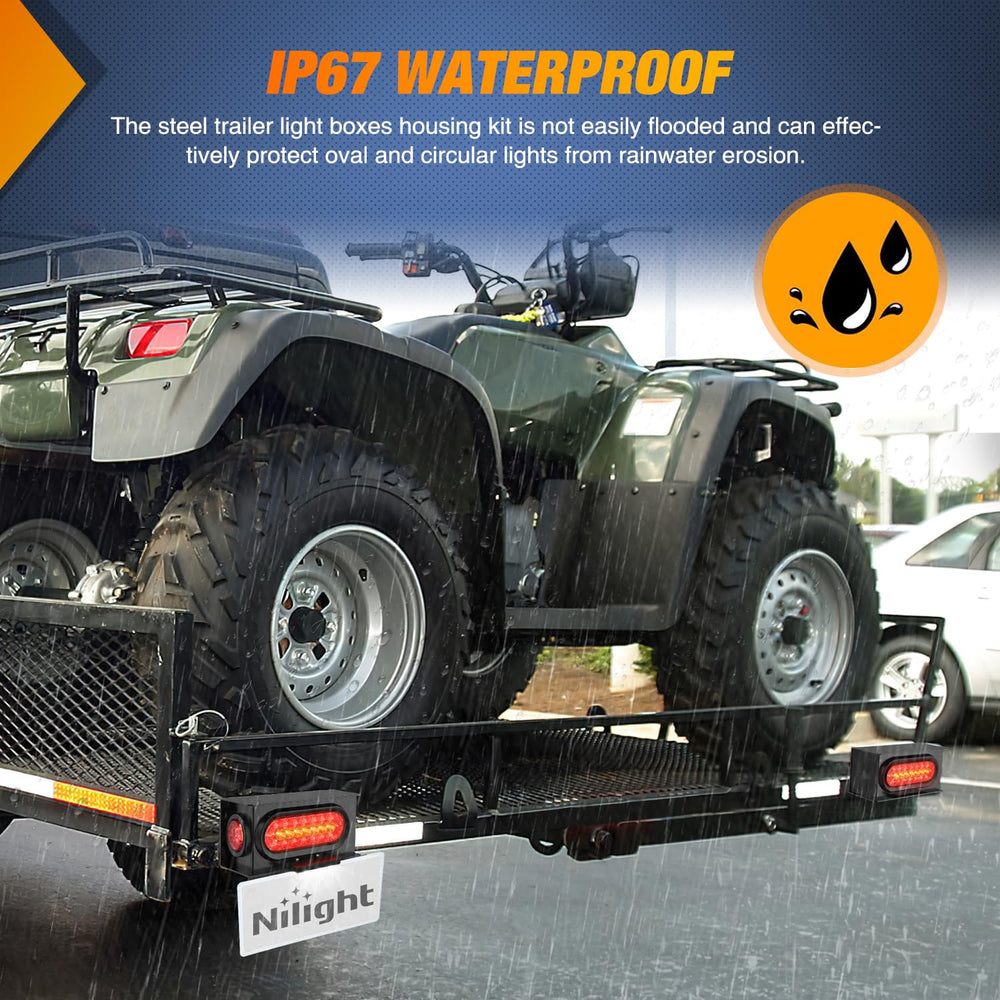 Nilight black powder-coated steel box stands up to harsh weather.