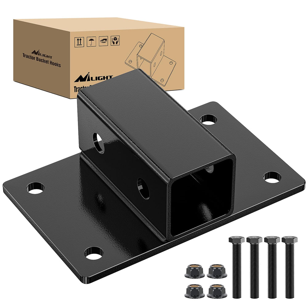 Nilight bolt-on tractor bucket receiver ready for 2-inch trailer attachments