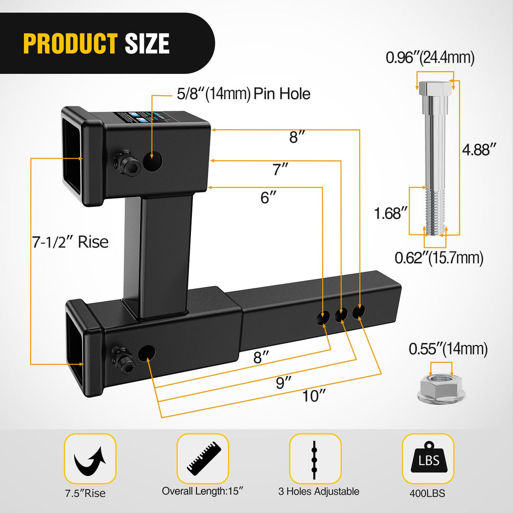Nilight bottom receiver tow capacity up to 4000 pounds for reliable trailer towing