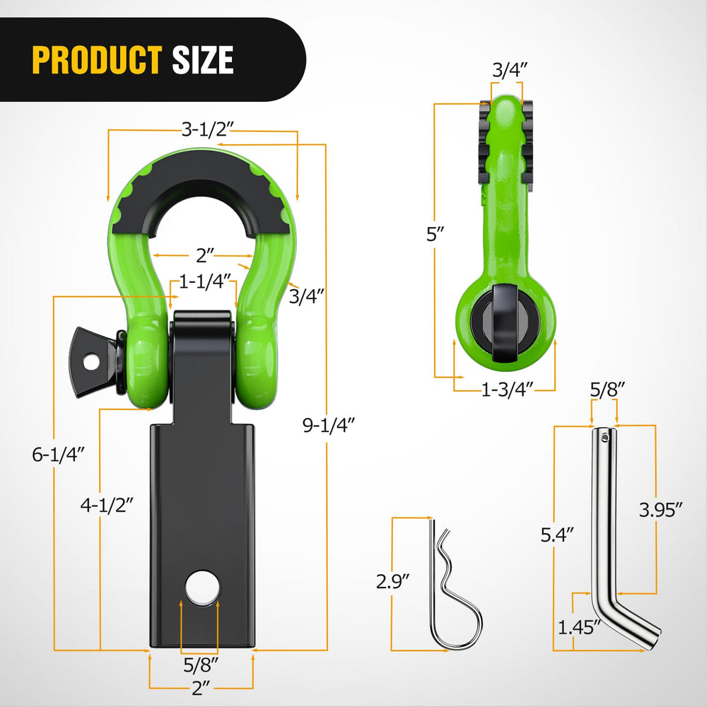 Nilight shackle with 45,000 lb breakpoint supports heavy-duty off-road recoveries