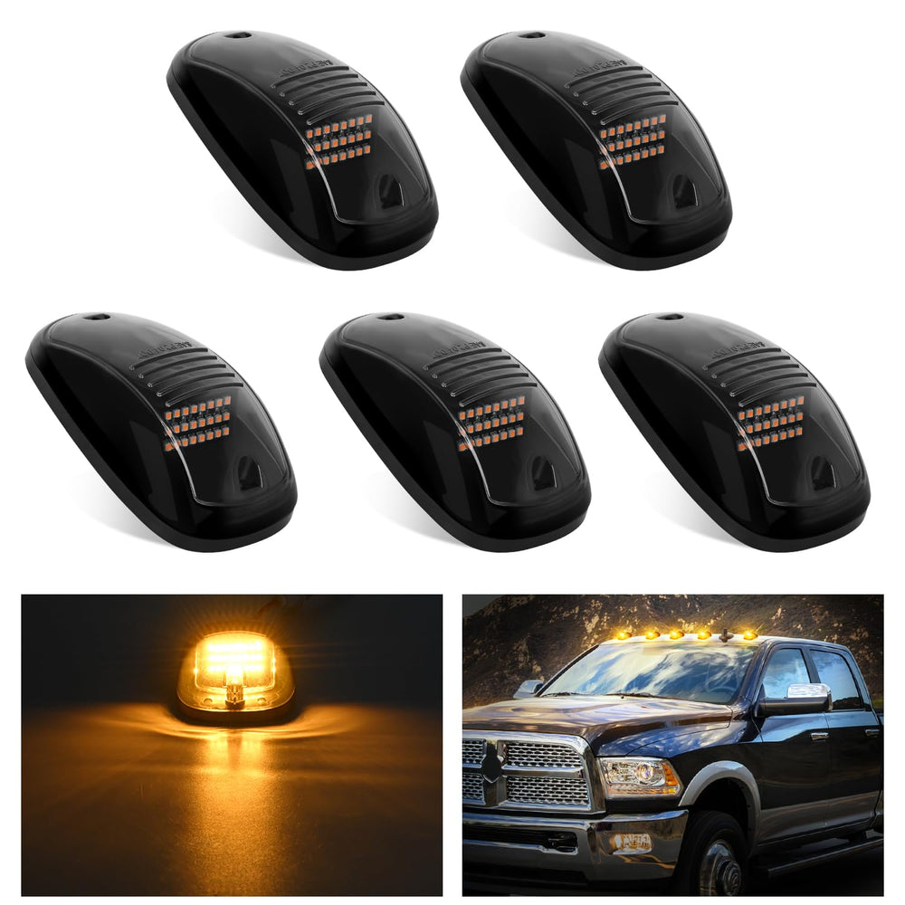 Nilight cab marker light with smoked amber lens for Dodge Ram—enhanced visibility.