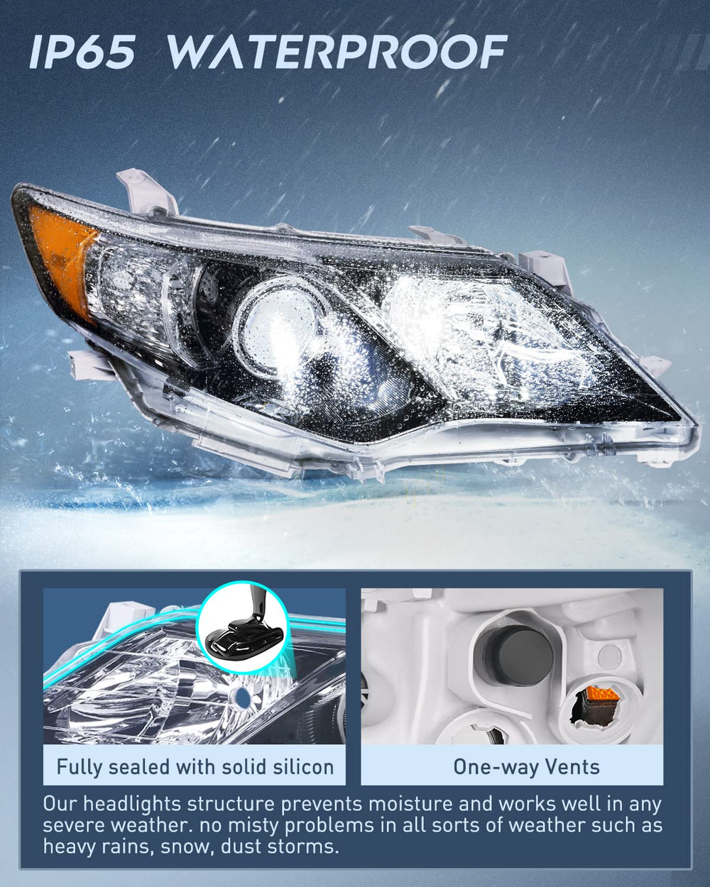 Nilight Camry headlight metalized reflectors extend light reach
