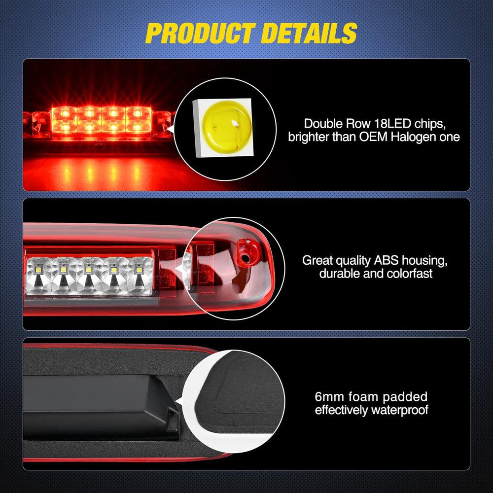 Nilight cargo and reverse LED light red shell provides cargo area illumination.