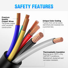 Nilight color-coded wires simplify routing and reduce wiring mistakes.
