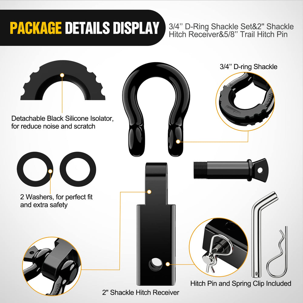 Nilight D-ring isolator and washer reduce rattle and guard bumper.