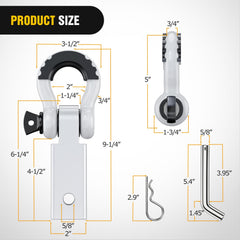 Nilight D-ring shackle 3-4 inch pin close-up showing corrosion-resistant coating.