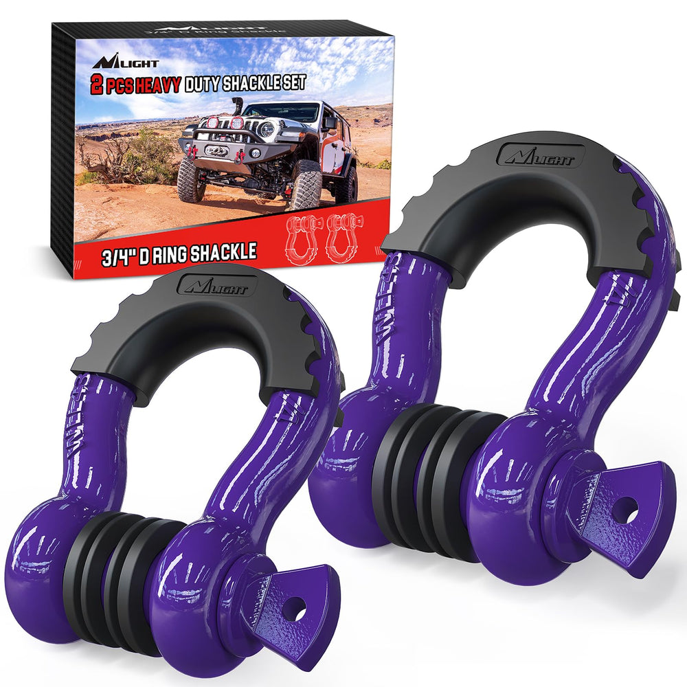 Nilight 3/4 in D-ring shackle with 7/8 in pin for reliable towing