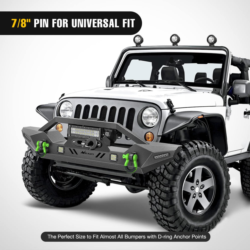 Nilight shackle pairs with winch and tow straps for reliable recovery.
