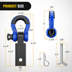 Nilight D-ring shackle with isolator for reduced rattling and bumper protection