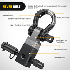 Nilight anti-theft D-ring shackle with isolator protects bumper finish during recovery.